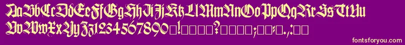Killig-fontti – keltaiset fontit violetilla taustalla