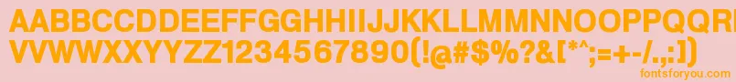 HeldustryftvbasicBlack Font – Orange Fonts on Pink Background