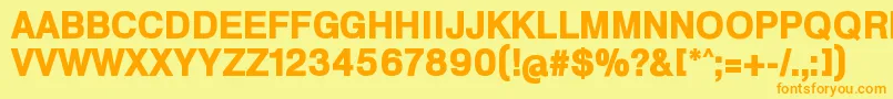 HeldustryftvbasicBlack Font – Orange Fonts on Yellow Background