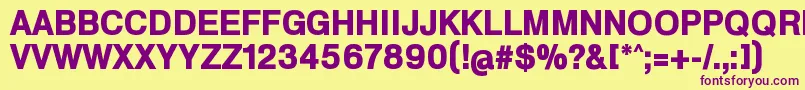 HeldustryftvbasicBlack Font – Purple Fonts on Yellow Background