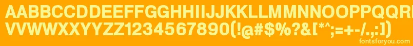 HeldustryftvbasicBlack Font – Yellow Fonts on Orange Background