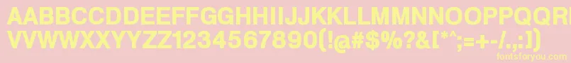 HeldustryftvbasicBlack Font – Yellow Fonts on Pink Background