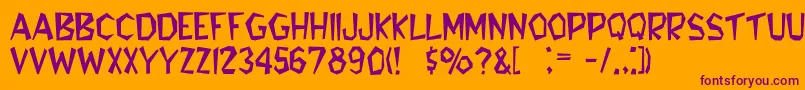 ShickerLight Font – Purple Fonts on Orange Background