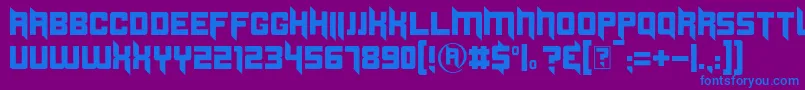 Duplexide-Schriftart – Blaue Schriften auf violettem Hintergrund