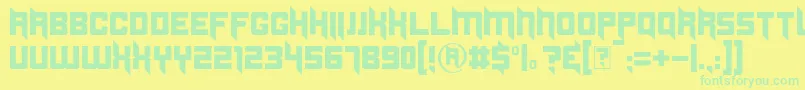 Fonte Duplexide – fontes verdes em um fundo amarelo