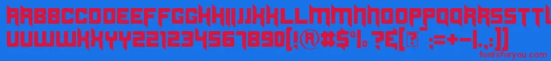 Duplexide-Schriftart – Rote Schriften auf blauem Hintergrund