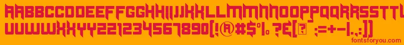 フォントDuplexide – オレンジの背景に赤い文字