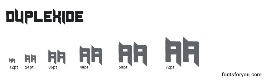 Duplexide Font Sizes