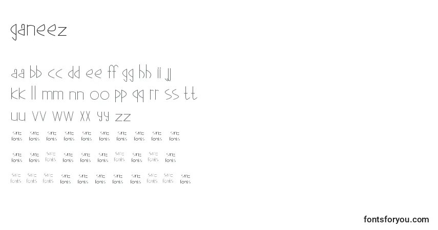 Шрифт Ganeez – алфавит, цифры, специальные символы