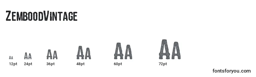 Размеры шрифта ZemboodVintage