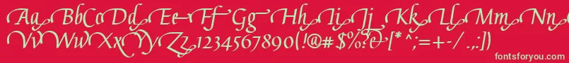 GaiusLtBoldSwashEnd Font – Green Fonts on Red Background