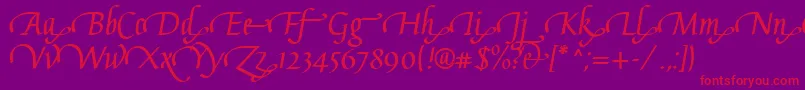 GaiusLtBoldSwashEnd Font – Red Fonts on Purple Background