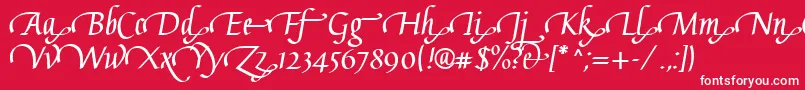 GaiusLtBoldSwashEnd Font – White Fonts on Red Background