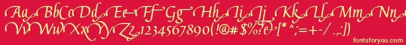 GaiusLtBoldSwashEnd Font – Yellow Fonts on Red Background