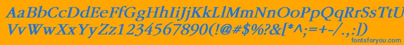 GaramondBoldItalic Font – Blue Fonts on Orange Background