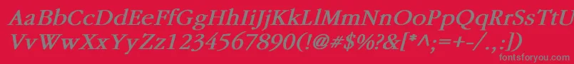 GaramondBoldItalic Font – Gray Fonts on Red Background