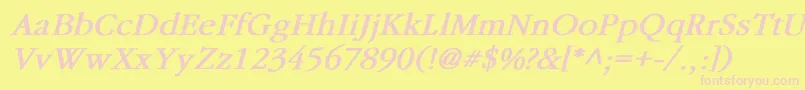 GaramondBoldItalic Font – Pink Fonts on Yellow Background
