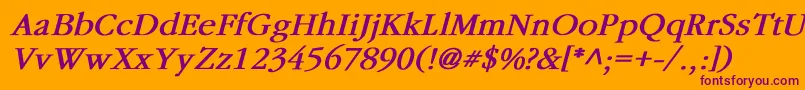 GaramondBoldItalic Font – Purple Fonts on Orange Background