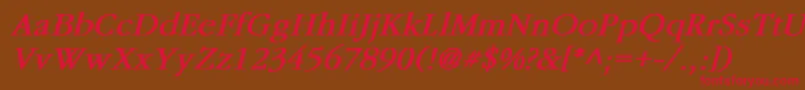 GaramondBoldItalic Font – Red Fonts on Brown Background