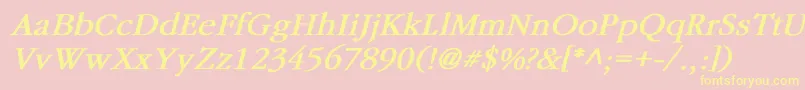 GaramondBoldItalic Font – Yellow Fonts on Pink Background