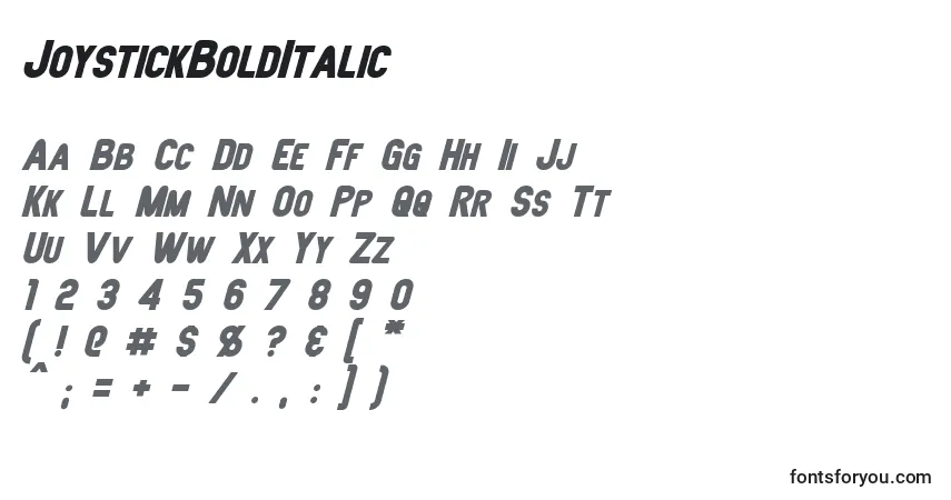 Schriftart JoystickBoldItalic – Alphabet, Zahlen, spezielle Symbole