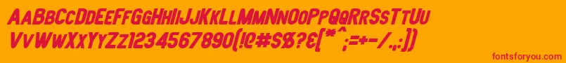 JoystickBoldItalic Font – Red Fonts on Orange Background