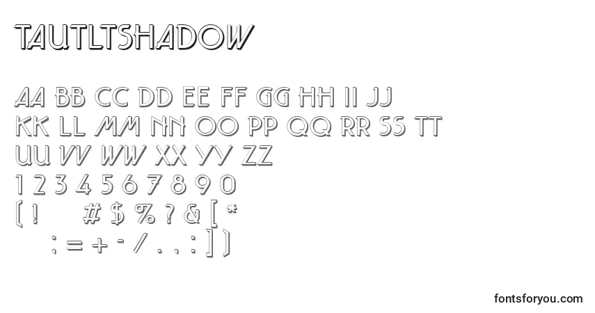 Шрифт TautLtShadow – алфавит, цифры, специальные символы