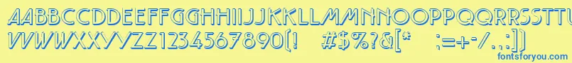 TautLtShadow Font – Blue Fonts on Yellow Background