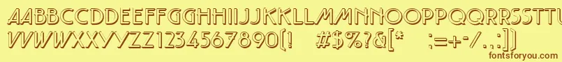 TautLtShadow Font – Brown Fonts on Yellow Background