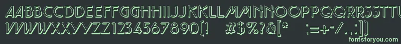 フォントTautLtShadow – 黒い背景に緑の文字