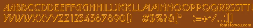 TautLtShadow-Schriftart – Orangefarbene Schriften auf braunem Hintergrund