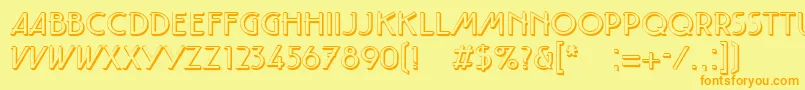 TautLtShadow Font – Orange Fonts on Yellow Background