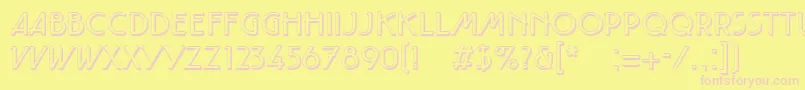 TautLtShadow Font – Pink Fonts on Yellow Background