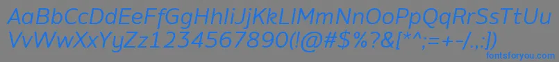 AminoItalic Font – Blue Fonts on Gray Background
