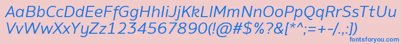 AminoItalic-fontti – siniset fontit vaaleanpunaisella taustalla