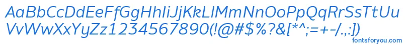 Шрифт AminoItalic – синие шрифты на белом фоне