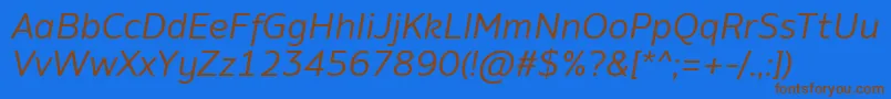 Шрифт AminoItalic – коричневые шрифты на синем фоне