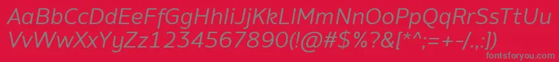 AminoItalic-Schriftart – Graue Schriften auf rotem Hintergrund