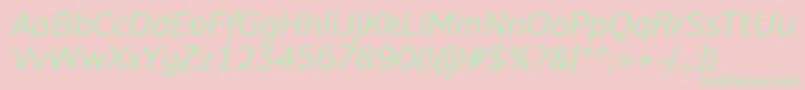 AminoItalic-Schriftart – Grüne Schriften auf rosa Hintergrund