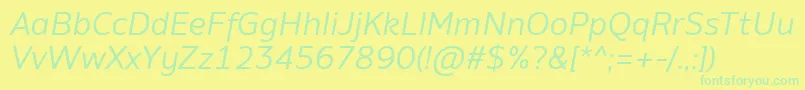 AminoItalic Font – Green Fonts on Yellow Background