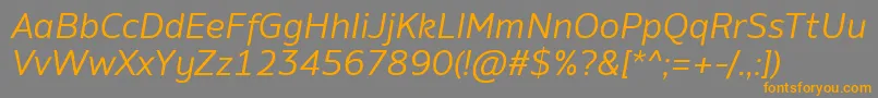 Czcionka AminoItalic – pomarańczowe czcionki na szarym tle
