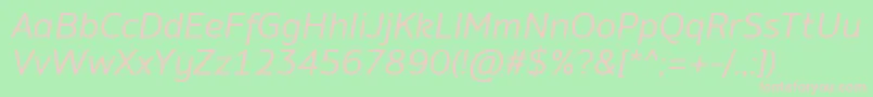 Шрифт AminoItalic – розовые шрифты на зелёном фоне