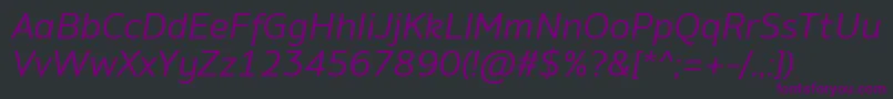 Шрифт AminoItalic – фиолетовые шрифты на чёрном фоне