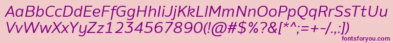 Шрифт AminoItalic – фиолетовые шрифты на розовом фоне