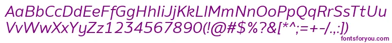 AminoItalic-Schriftart – Violette Schriften auf weißem Hintergrund