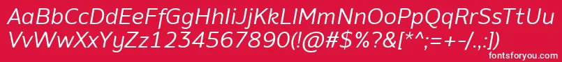 Шрифт AminoItalic – белые шрифты на красном фоне
