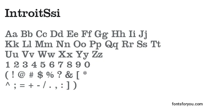 IntroitSsi-fontti – aakkoset, numerot, erikoismerkit