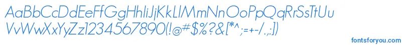 GeosanslightOblique Font – Blue Fonts on White Background