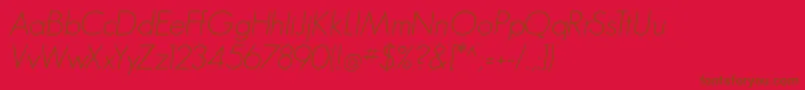 En savoir plus sur la police GeosanslightOblique Police GeosanslightOblique – polices brunes sur fond rouge