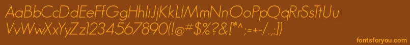 GeosanslightOblique Font – Orange Fonts on Brown Background